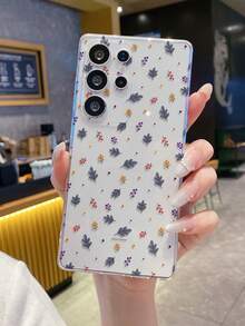 1pc Plant Pattern Android Phone Case, Precise Cutout Camera Protection Suitable For Samsung Galaxy S25 Ultra/Galaxy S24 Ultra/S24/S23 Ultra/A56 5G/A55 5G/A52s 5G/A26 5G, Nothing, Pixel, Protective Cover - Clear - View 7