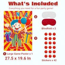 Pin On The Clown Carnival Party Game Circus Theme Birthday Party Decorations Supplies Activities - 如圖所示 - 查看 2