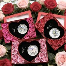 A Box Valentine'sa Day Surprise: Heart Shaped Rose Gift Box With Love Pearl Necklace Set - Multicolor - View 1