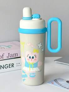1pc Cartoon 316 Stainless Steel Insulated Coffee Cup, Large Capacity Straw Tumbler With Handle, Suitable For Valentine's Day, Spring Festival, Father's Day, Mother's Day, Teacher's Day, New Year, Qixi Festival, Halloween, Easter, National Day, Children's Day, Women's Day, And Other Occasions - Multicolor - View 10
