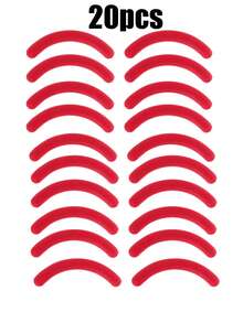 100片/50片/10片装睫毛夹替换垫，硅胶橡胶替换垫，适用于通用睫毛夹 - 紅色 - 查看 10