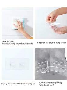 1 pieza Estantería triangular para baño, estantería de almacenamiento para dormitorio, estantería de almacenamiento para baño y cocina, estantería de almacenamiento de herramientas y utilidades, resistente al desgaste - Multicolor - Ver 7