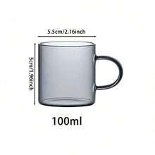 2/4/6/12pcs 100ml Smoked Black Glass Small Water Cups, High-Quality Mini Coffee Cups, Portable Office Tea Cups, Home Breakfast Milk Cups, Transparent Glass Cups, Heat-Resistant Lead-Free Water Cups, Afternoon Tea Espresso Cups, Guest Tea Cups, Elegant Desktop Small Cups - Black - View 3