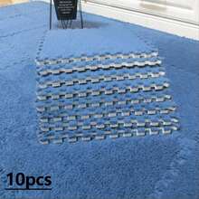 10pcs, 30cm, 60cm Plush Patchwork Rug Tiles, Bedroom Square Decorative Floor Mat, Bedside Cute Carpet, Thick Foam Floor Pad, Odorless Soft Interlocking Floor Protector Mat, Multi-Color Patchwork Rug, Comfortable Room Floor Mat, Suitable For Bedroom, Study, Living Room, Balcony - Plush Floor Mat - View 54