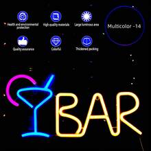 Letreiro de LED Neon para Bar de Coquetéis (1 unidade), Luminária Neon para Copos de Coquetel, Alimentação USB ou Bateria, Ideal para Decoração de Bar em Casa, Bar Comercial, Festas, Salas de Jogos, Clubes e Outras Ocasiões Especiais, Luminária Noturna Comercial, Perfeito para o Dia dos Namorados, Dia das Mães, Natal e outros feriados. - BAR - Ver 19
