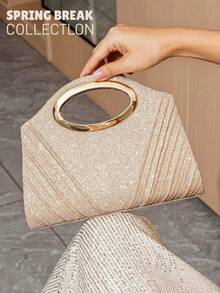 Fashion Sparkling Crystal Rhinestone Clutch Purse, Luxury Shiny Rhinestone Evening Handbag For Prom, Party, Ball, Birthday Celebration, Bridal Clutch, Perfectly Matching With Bridal Party, Prom Bag For Party.Elegant Sparkling Evening Purse For Women, Crystal-Detailed Hand-Held Clutch With Radiant Shine, Versatile Formal Bag For Weddings, Proms And Black-Tie Events.Sparkling Evening Purse, Crystal Clutch Bag, Formal Handbag, Wedding Purse, Prom Clutch, Black-Tie Event Bag, Radiant Clutch, Elegant Night Bag, Versatile Clutch, Celebration Accessory, Women's Formal Bag, Party Purse, Shimmer Bag, Gala Clutch, Special Occasion Bag.Christmas,Christmas Gifts,Gifts For Women,Crossbody Bags For Women,Purses,Purses And Bags Women,Makeup Bag,Bags For Women,Shoulder Bag,Carteras Para Mujer,Christmas Bags,Carteras Para Mujer,Mom Gifts,Makeup Bag,Personalized Gifts,Teacher Gifts,Teacher Christmas Gifts,Totes Bags For Women,Purses And Bags Women,Purses And Bags.Auspicious New Year Gifts - 金色 - 查看 1