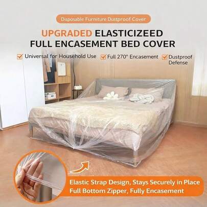 3pcs Waterproof Plastic Furniture Dust Cover - Protects Cars, Beds And Sofas - Durable Dust-Proof - Furniture Covers, Back To School, School Supplies, Office Supplies, Kitchen Decor, Home Goods