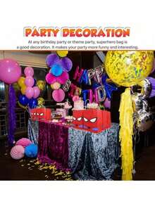 Marvel 10个蜘蛛侠主题生日派对礼品袋，蜘蛛侠糖果袋，糖果袋，蜘蛛侠生日派对用品和装饰品，非常适合作为生日和节日礼物 - 彩色 - 查看 3