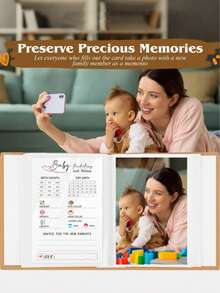 Baby Shower Prediction Cards, Baby Shower Prediction Cards Blessing Games And Guessing Activities, Photo Album Storage Box, Ideal For Newborn Souvenirs Or Gifts - Multicolor - View 5
