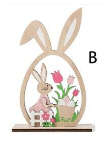 Bình hoa gỗ trang trí lễ Phục Sinh - Thỏ, Trứng và Chủ đề Hoa mùa xuân, Thích hợp trang trí nhà cửa trong nhà và trưng bày trên bàn ăn trong dịp lễ, Trang trí nhà theo phong cách nông trại (Cần tự lắp ráp), Trang trí lễ Phục Sinh, Đồ trang trí treo lễ Phục Sinh, Thỏ Phục Sinh, Trứng Phục Sinh, Trang trí mùa xuân - 1PC - Xem 11