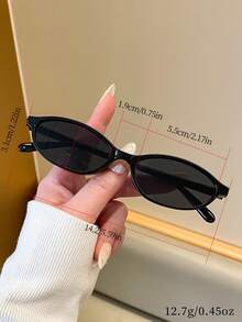 5件套女士时尚眼镜套装，椭圆形镜框，沙滩度假旅行配件，派对聚会街头风礼物，Y2K - 5pcs - 查看 5