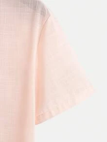 Áo sơ mi nam GOLDREDY màu trơn, chất liệu dệt kim tre, hơi xuyên thấu, thoáng khí, cổ đứng, khóa kéo toàn thân, thiết kế cúc phối màu tương phản, phong cách thường ngày, phù hợp cho thời gian rảnh rỗi, đi làm, thời trang đường phố, kỳ nghỉ biển, mùa hè. Áo tay ngắn, hàng mới về. - Hồng - Xem 7