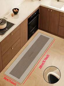 Tapis de cuisine en lin doux en caoutchouc épais de 3,5 mm, style simple moderne, tapis de cuisine absorbant avec bords cousus pour éviter l'écaillage, absorbant l'eau et facile à nettoyer, surface en lin avec milieu en mousse et fond en caoutchouc, convient pour la cuisine, la salle de bain, la buanderie, le couloir, le salon et d'autres espaces - Multicolore - Voir 16