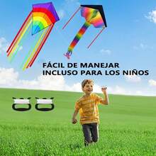 Paquete De Cometas Papalotes Y Cometas Para NiñOs Con LíNea De Vuelo De 100M,Cometa Papalote Con De Control,Papalote Para Un Despegue FáCil - Morado - Ver 6