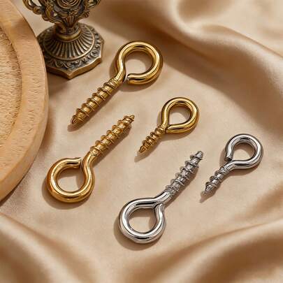 50/100颗不锈钢极简螺纹吊环螺丝 9字形螺丝 吊坠眼钉 DIY珠宝配件 日常工艺用品