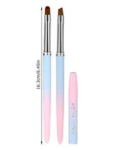 2/1pc The New Nail Art Brush Set Features Gradient Rods, Nail Art Pens With Round Heads And Angled Heads, And Light Therapy Pens. These Nail Art Tools Are Easy To Operate And Very User-Friendly. - Multicolor - View 5