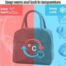 1pc Insulated Lunch Bag, Portable Meal Bag, Lunch Box Bag, Oxford Cloth Thermal Bag, Oil-Proof, Easy To Clean, Multi-Color Options, Random Color - Multicolor - View 10