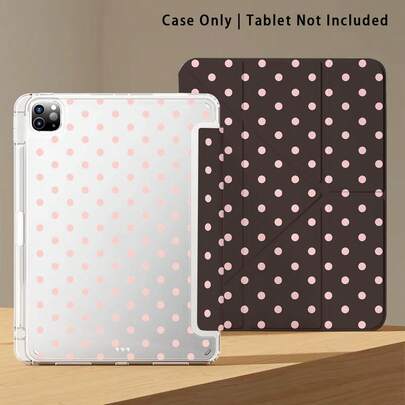 Polka Dot Pattern Acrylic Crystal Shell Suitable For Honor, Apple Tablets. Anti-Bending, Reinforced Silicone Corners, Auto Wake/Sleep Function, Built-In Pen Slot, Multi-Angle Foldable Stand - Perfect Daily Protection, Ideal Gift