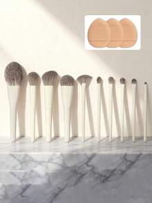 13pcs Acrylic Handle Mini Makeup Brush Set, Blush, Contour, Eyeshadow, Concealer Brushes, Soft And Easy Application, Travel Cosmetic Brush Kit, Nylon Bristles, All Skin Types, Alcohol-Free, Palm Brushes,Continuous Makeup Artifact, Exquisite And Practical Strong. Multifunctional Makeup Tools - Multicolor - View 7