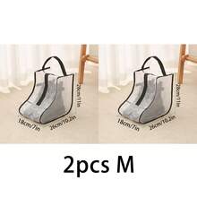 3/2/1pc Boot Storage Bags, Long & Short Boot Storage Shoe Bags, New Fashion Transparent Shoe & Boot Dust Covers, Women's High-Top & Ankle Boot Specialized Boot Bags, Zipper & Handle Boot Covers,Shoe Protection,Suitable For Flats, Ankle Boots & High. - Clear - View 15