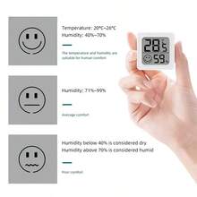1 pieza/3 piezas Deshumidificador y termómetro mini para el hogar, monitor digital compacto de temperatura y humedad interior con pantalla LCD grande, alimentado por batería, adecuado para el hogar, habitación de adolescentes, mascotas, coche y oficina - Multicolor - Ver 4