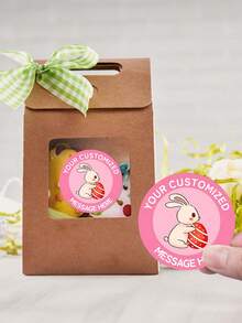 12/24/40pc Custom Personalized Easter Stickers,Custom Bunny Egg Labels,Easter Gift & Bakery Packaging Stickers,Party Favor Seals,Easter Stickers - Multicolor - View 4