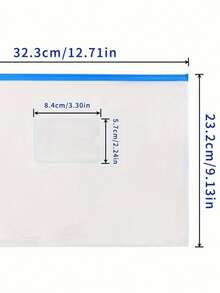 10pcs A4 Transparent Zippered Document Bags - Waterproof PVC Office & Student Organizer For Papers And Receipts - Red - View 4