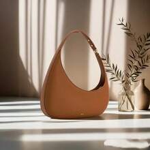 New JW PE Series Half-Moon Harlee Bag, French Style, Underarm Bag, Lightweight Niche Shoulder Handbag, Tote Bag, Small Handbag, Suitable For Workplace, Commuting, Daily Outing, Dating, Shopping, Vacation And Multiple Occasions, Fashion Item For Women - Brown - View 4