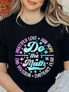 Haz los Cálculos Multiplica el Amor Suma la Esperanza Camiseta Tie Dye para Maestros de Matemáticas, Camisetas Gráficas para Mujeres - Negro - Ver 6