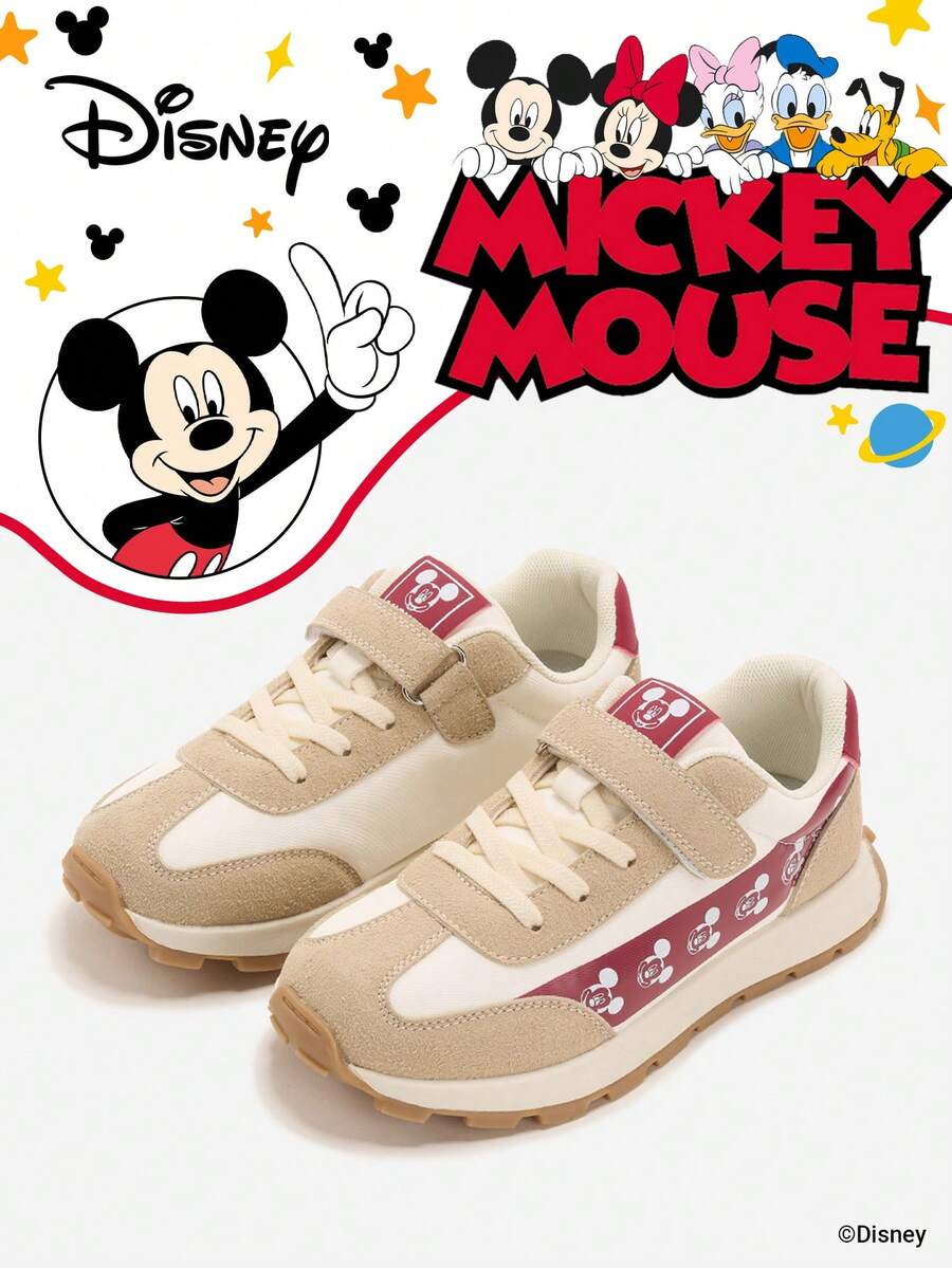 Disney Authentic Collaboration With Mickey Mouse | A Pair Of Children's Sneakers, Suitable For Daily, Festival, Sports, And Outdoor Wear. It Fits The Foot Comfortably, Is Anti-Slip, Wear-Resistant, And Breathable (Boys' Sneakers, Boys' Board Shoes, Children's Sneakers, Girls' Sneakers, Girls' Board Shoes) - Red - View 1
