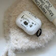 苹果4/4代降噪耳机保护套，卡通音乐黑猫设计，兼容 Pro 2/Pro，防摔1/2/3代IMD耳机保护套 - 白色 - 查看 6