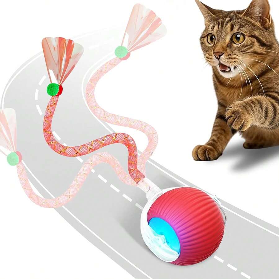 1 set de jouet interactif à bille roulante par gravité, jouet électrique automatique pour chat, balle intelligente pour que le chat joue et se distraie, couleur aléatoire