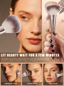 36pcs/31pcs/10pcs Full Set Of Makeup Brushes Includes 25/20 Soft Makeup Brushes, Such As Loose Powder Brush, Blush Brush, Contour Brush, Highlighter Brush, Foundation Brush, Nose Shadow Brush, Eyeshadow Brush, Eyebrow Brush, Lip Brush And Detail Brush + 1 Travel Waterproof Makeup Bag + 4 Triangular Puffs + 2 Liquid Beautyeggs + 4 Mini Beauty Eggs, Suitable For Beginners, Professional Makeup And Novice Beauty. - Brown - View 8