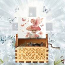 Fairy Mushroom Hand Crank Music Box - Wooden No Battery Musical Box Plays Melody For Girls Kids Birthday Gift - Fairy Mushroom Music Box - View 10