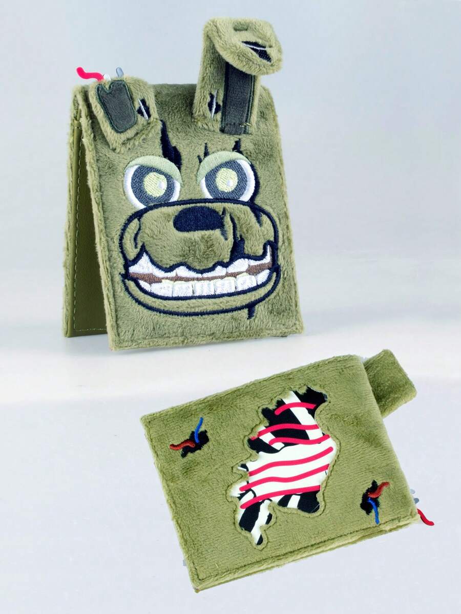 Billetera plegable de piel sintética 3D de alta calidad, portacartas de moda personalizado - Verde Oliva - Ver 1