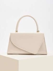 Bolso de mano de color sólido con textura de lichi, elegante bolso de mano de negocios adecuado para chicas de fiesta, estudiantes universitarias y novias.Combina con Vestidos de Fiesta, Ves - Albaricoque - Ver 3