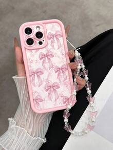 蝴蝶结图案粉色镂空设计，搭配蝴蝶链，防摔加厚简约时尚手机壳，兼容 17/17 Pro/17 Pro Max/16/15、15 Pro Max、Apple P13手机壳、P14女款手机壳、P11软壳手机壳、P12手机壳，防摔，适用于XS/XR/16 Pro Max/13手机壳/手机壳/78P/78GES2、16/15/XR/16 PROMAX/7P8P/P12 Pro Max/P13 Pro Max/P14 PROMAX/P13/P14/P11/P12/P14女款软壳防摔手机壳 - 彩色 - 查看 2