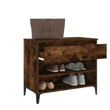 vidaXL Schuhregal Räuchereiche 70x36x60 cm Holzwerkstoff - Braun - Übersicht 5