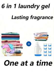 100-5粒/套 6合1洗衣凝珠，强力去污，香氛珠，多功能香氛洗衣清洁珠，持久留香，柔顺衣物，便携式洗衣凝珠，洗衣用品 - 彩色 - 查看 3