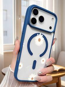 1pc White Daisy Floral Pattern Magnetic Phone Case Aesthetic Botanical Art Design Elegant For Flower Lover Birthday Bestie Compatible With Iphone 17 Pro Max 17pro 17Air 17 16 15 14 13 12 11 X XS XSMAX Plus Pro ProMax S25Ultra S25 S24 S23FE S22 Plus FE Case - 粉色 - 查看 9