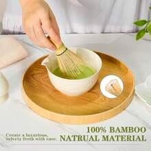 Quality Goods Matcha Whisk Set Ceramic Matcha Set Kit 7 Pcs Includes Bowl Whisk And Holder Bamboo Scoop Scoop Rest Strainer And Tea Towel Freedom White - 白人自由 - 查看 3