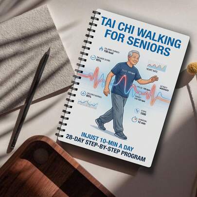 1 Tai Chi Walking For Seniors: A 28-Day Plan | 10-Minute Daily Practice, Progressive Illustrated Movements To Improve Balance And Overcome Falling Fear | Spiral Bound, Paper