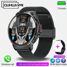 GUHUAVMI 2024 新款坚固耐用 1.85 英寸（4.7 厘米）高清大屏蓝牙通话智能手表，专为男士设计，配备 GPS 定位、710mAh 大容量电池、400 多款表盘、心率和睡眠监测功能，适用于安卓和 iOS 系统，是送给活力男士的最佳礼物。 - 黑色 - 查看 13