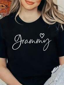 Regalos Grammy para Mujeres, Camiseta Grammy con Corazón de Abuela para el Día de la Madre, Camisetas Gráficas para Mujeres - Negro - Ver 6