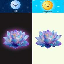 夜光莲花墙贴，蓝色发光莲花马桶贴纸，发光莲花自粘浴室墙面装饰，适用于卧室客厅壁画 - YTG0131 - 查看 3