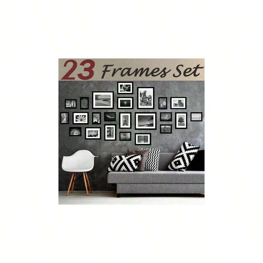Large 23Pcs Photos Multi Picture Wall Frame Memories Collage Aperture Decoration - A - View 1