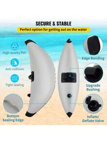 Kayak Outrigger Stabilizers, 2 PCS, PVC Inflatable Outrigger Float With Sidekick Arms Rod, Standing Float Stabilizer System Kit For Kayaks, Canoes, Fishing Boats - White - View 3