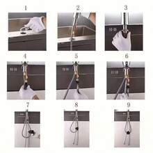 1 pieza Grifo multiusos de acero inoxidable 304 de tono plateado moderno con varios modos de flujo de agua, apto para lavabo de baño, balcón, lavandería, inodoro, fregadero de cocina, retráctil, hogar, restaurante, hotel - Multicolor - Ver 12