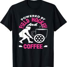 Camiseta con el logo de jugador de hockey sobre césped y café - Negro 2 - Ver 1