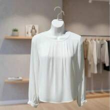 Maniquí Hueco para Mujer Tipo Busto | Maniquí Exhibidor de Ropa Femenina Disponible en 4 Colores Blanco, Negro, Beige y Plata, Ideal para Playeras, Blusas, Vestidos y Tops, Maniquí Ligero y Resistente para Tiendas de Ropa, Boutiques, Escaparates, Fotografía de Producto y Exhibición Comercial - Blanco - Ver 5